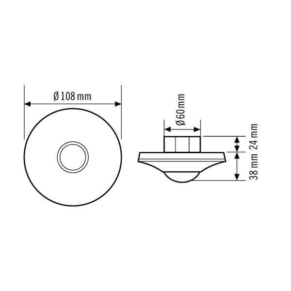 ESYLUX sensor loft PD-C 360/8 BMS DALI-2