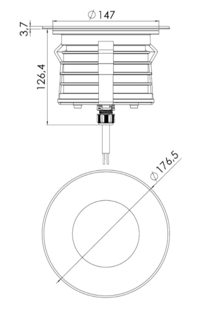 DIOSPOT NIVISS Nedgravning Ø177mm 33W 3850lm 830