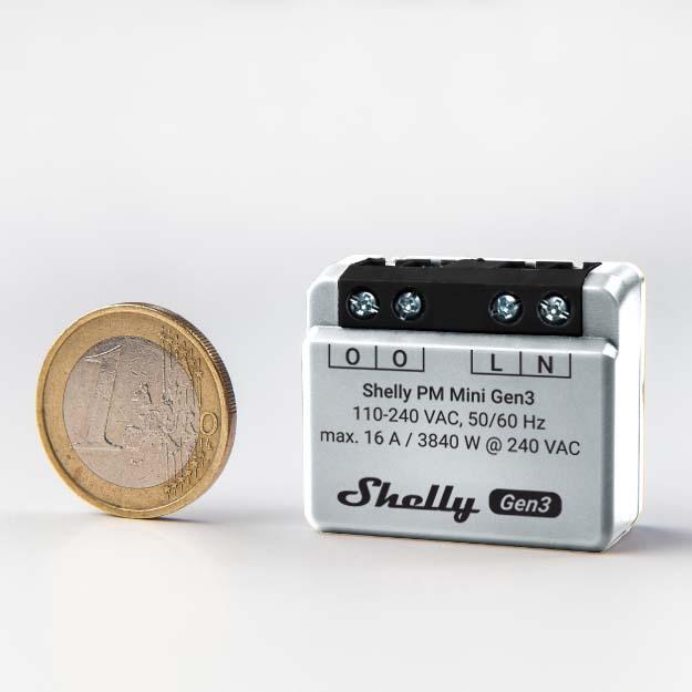 Shelly PM Mini (GEN 3) - WiFI effektmåler u/relæ