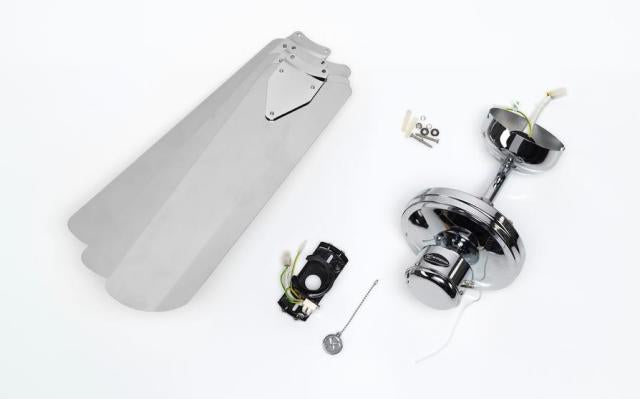 Loftvent. Crome Ø122cm 3 speed m/snor