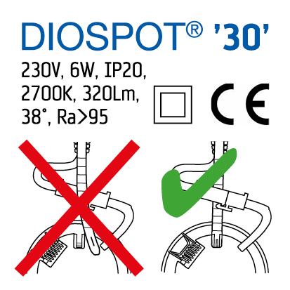 DIOSPOT 30 stål rund 6W 927 320lm 38°