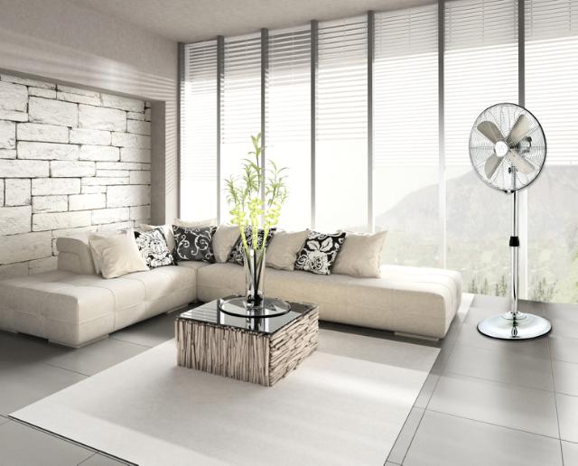 Multiventilator 3-i-1 gulv/bord/væg 115cm Ø40cm