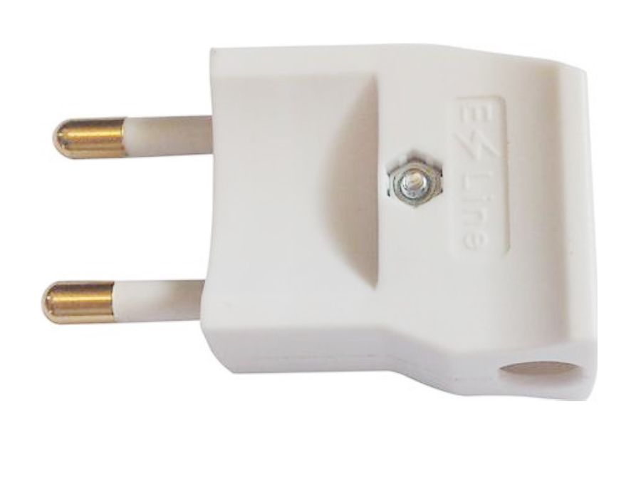 Stikprop - 230V u. jord, vinkelafgang side, Hvid