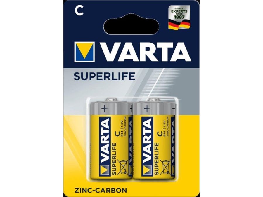Superlife C/LR14 Zinc chloride batteri - 1,5V (2 stk.)