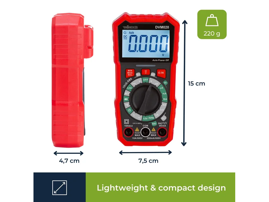 DVM020 Universal rugged true RMS digital multimeter CAT III