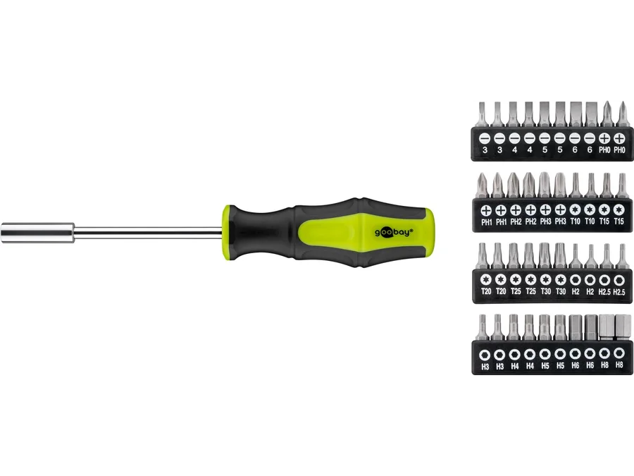 Skruetrækkersæt, 17 skruetrækkere, 41 bits (58 dele)