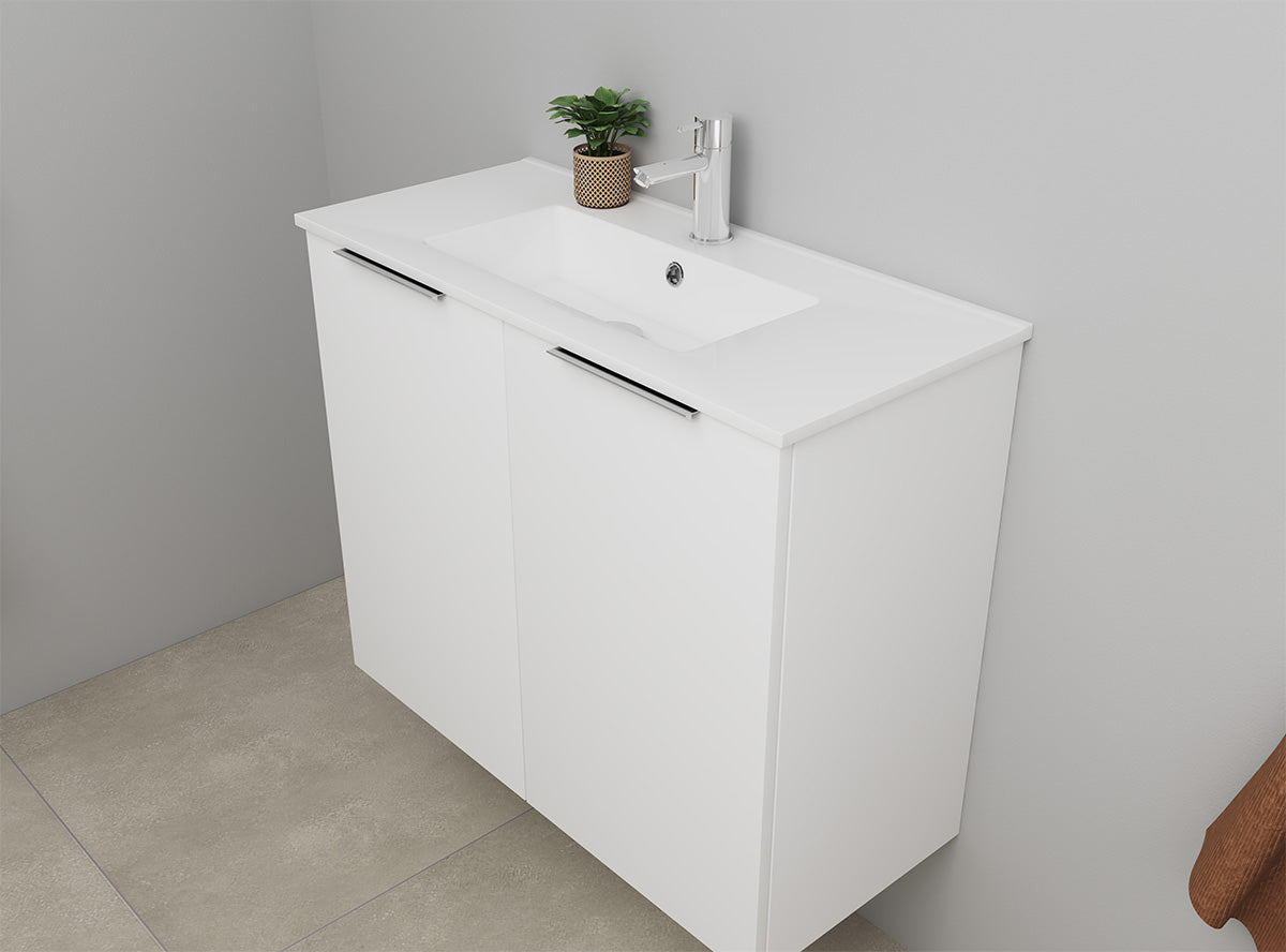 Sanibell Online usamlet møbelsæt 81x36cm mathvid med 2 låger