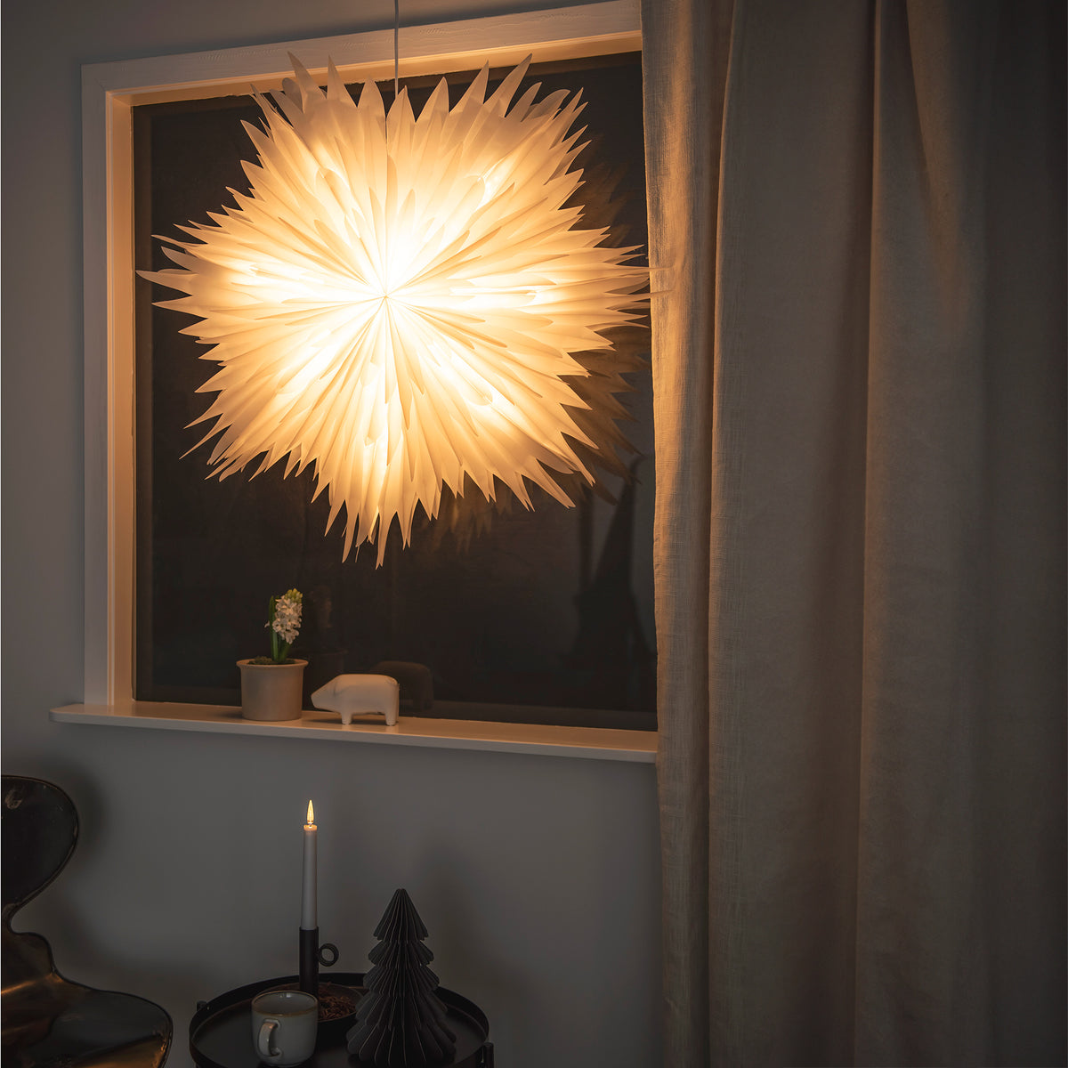 Konstsmide Papirstjerne hvid 80 cm