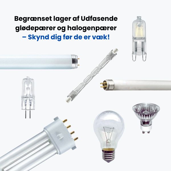 Begrænset lager af udfasende glødepærer og halogenpærer
