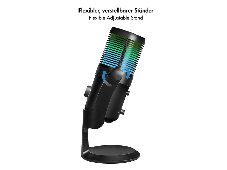 Støjreducerende mikrofon, cardioid/omni. - 192kHz/24bit, RGB