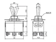 MAXI vippekontakt - 2P ON-ON 5A/250V, M3 skruer