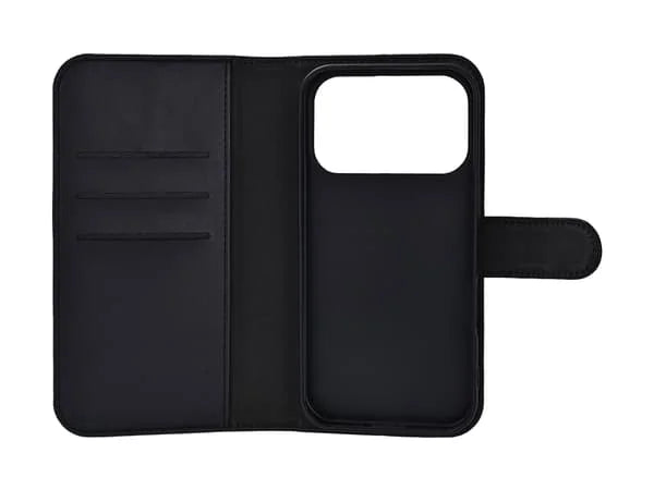Wallet cover til iPhone 17 Pro, stand funktion, Sort