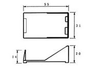 Batteriholder til 1x9V E-blok bat. åben (m. ledninger)