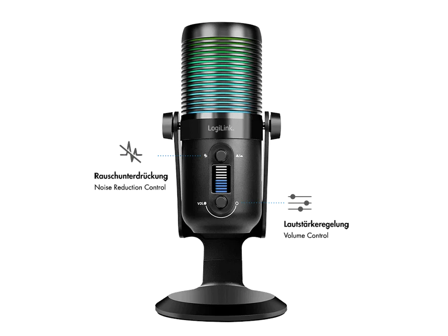 Støjreducerende mikrofon, cardioid/omni. - 192kHz/24bit, RGB