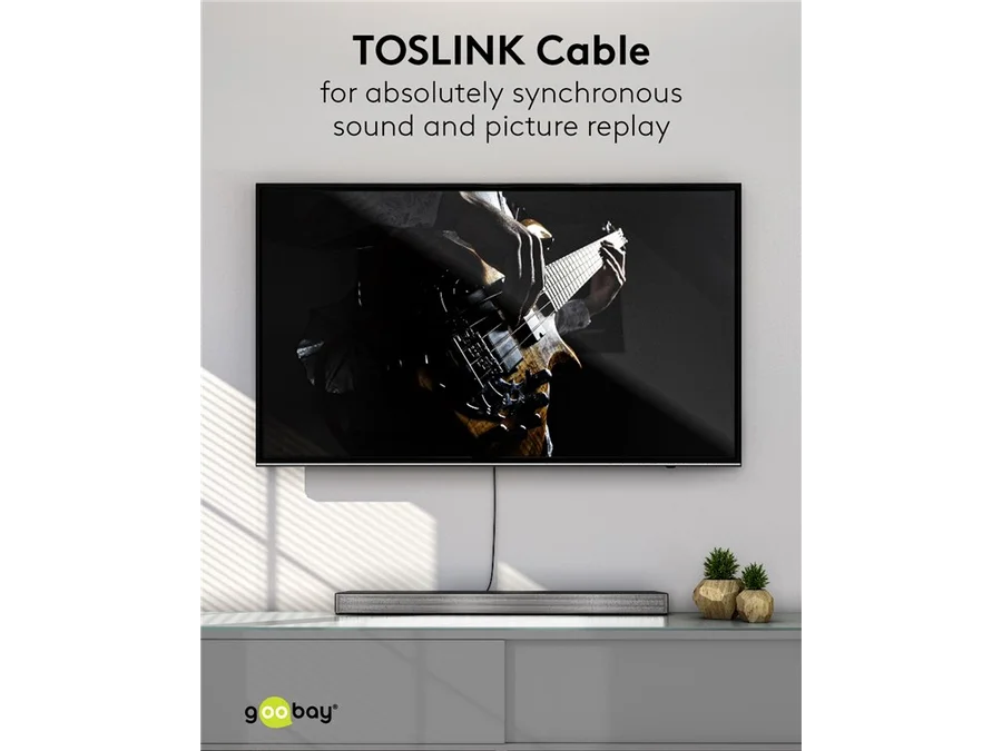 Optisk kabel - 2 x TOSLINK han, Ø6,5mm (1m)