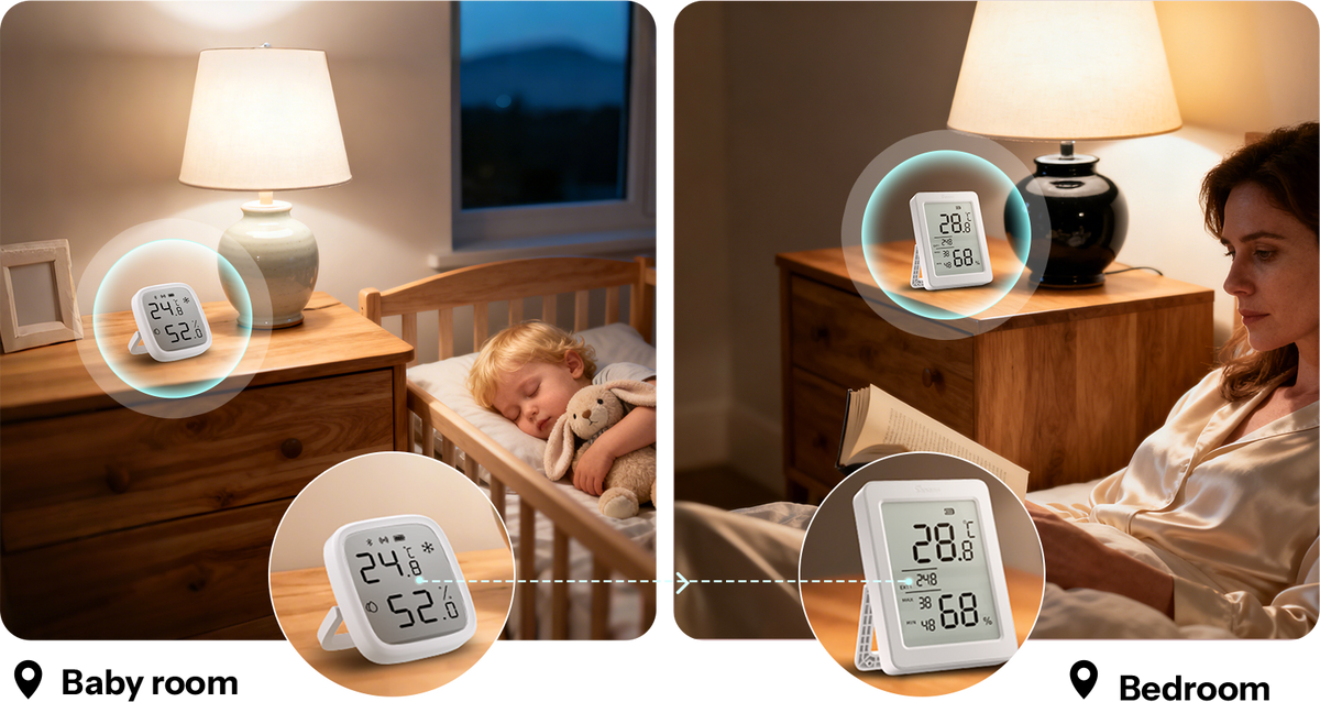 Zigbee SNZB-02DR2 - Temperatur- og Fugtighedssensor