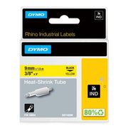 DYMO Rhino Industri tape krympeflex sort på gul 9mmx1,5m
