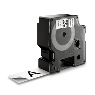 DYMOTAPE D1 24MMX7M SORT/HVID