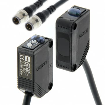 Fotoaftaster gennemgående bjælke Sn = 15 m PNP plast rød LED 0,3 m PVC-kabel med M8 4-polet E3Z-T81-