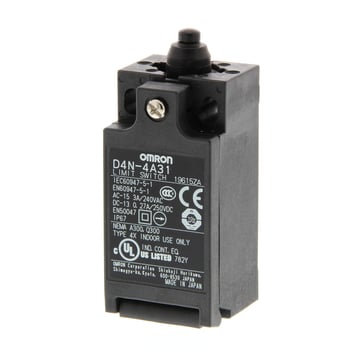 Grænseafbryder Top stempel 1NC/1NO (snap-action) 1NC/1NO (snap-action) Pg13,5 (1-ledning) D4N-1131