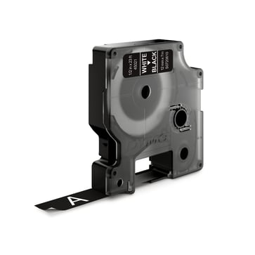 DYMO D1 tape hvid/sort 12mmx7m