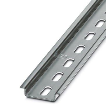 DIN-skinne NS35/7,5 med huller 6,2*15 mm forzinket L=2m