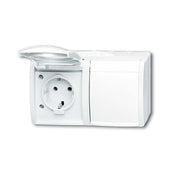 Stikkontakt (ocean) IP44 DOBBELT VANDRET 16A Hvid