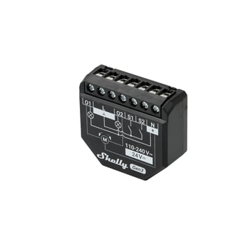 Shelly 2PM Gen3 - WiFi relæ/jalousi 2 kanaler med effektmåling (24VDC/230VAC)