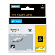 DYMO Rhino industri tape krympeflex sort på hvid 6mmx1,5m