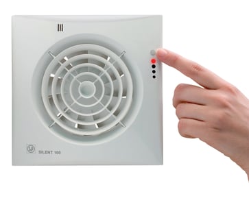 Ventilator Silent 100CHZ Visual m. kontraspjæld, kuglelejer, timer og hygrostat