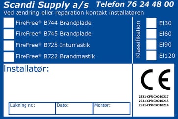 FireFree CE-Etiket "B744-B745-B725-B722"