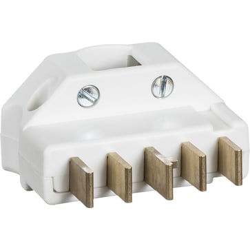 Stikprop 3P+N+J vinkel 440V - hvid