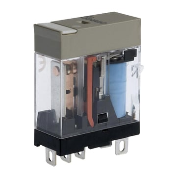 Relæ plug-in 5-pin SPDT 10A mech & LED-indikatorer label facilitet G2R-1-SN 24DC(S)