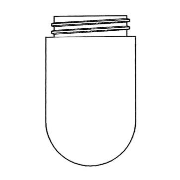 Cylinderglas sandblæst m/gevind