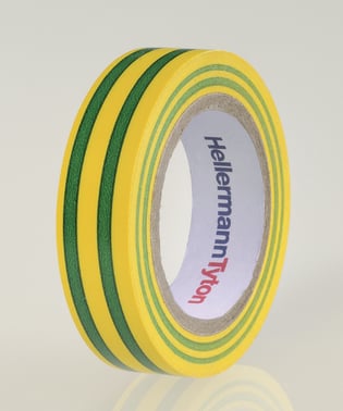 HelaTape-Flex 19mm x 20m Gul/Grøn 10 ruller