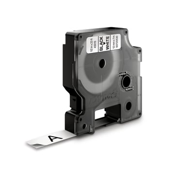 DYMO D1 tape sort/hvid 12mmx7m