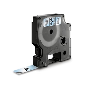 DYMO D1 tape sort/klar 12mmx7m