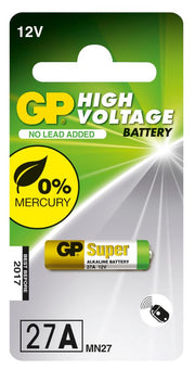 GP Alkaline 27A C1 12V 1 stk. Ø7,7x28mm