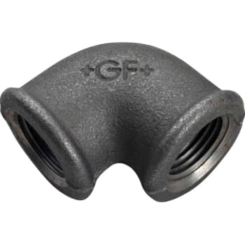 1/2" Sort vinkel 90° muffe/muffe