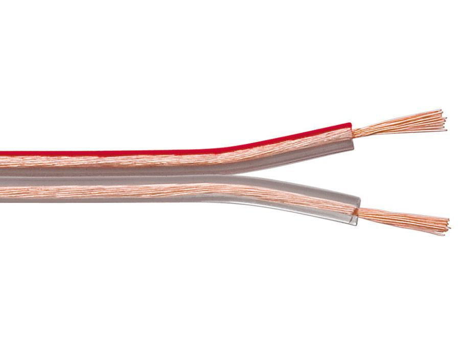 Højttalerledning - 2x2,5mm² OFC, Transparent (metervarer)