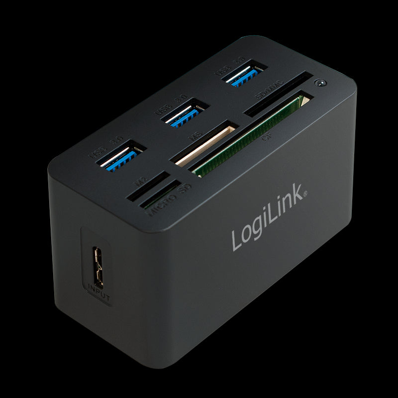 USB 3.0 hub med kortlæser - SD/microSD/M2/MS(Duo+Pro)/CF