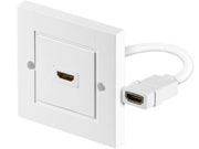 HDMI vægdåse - 1 x HDMI, til kabelkanal, Hvid