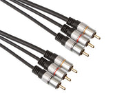 A/V kabel - 3 x RCA(phono) han til 3 x RCA(phono) han (10m)