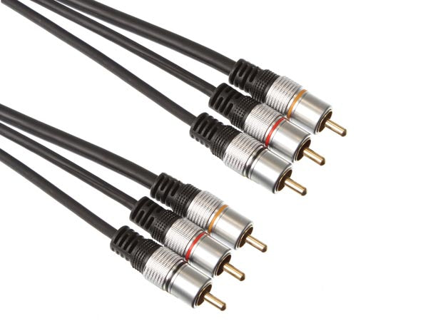 A/V kabel - 3 x RCA(phono) han til 3 x RCA(phono) han (10m)