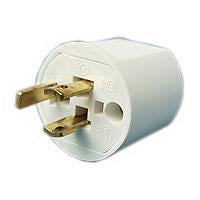 Lampe stikprop m/jord hvid 250V 10A