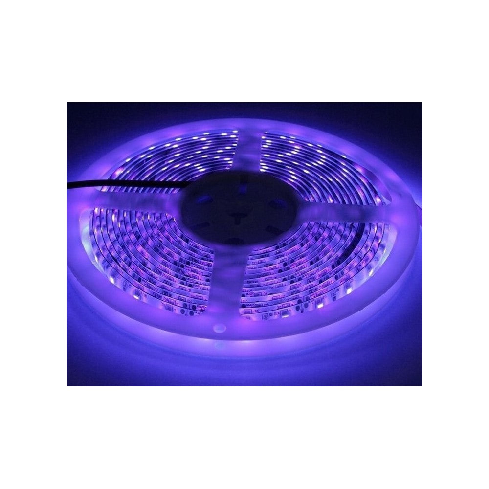 UV 400 nm 14,4W/m 24V LED strip - 5m, IP20, 60 LED pr. meter, RA80