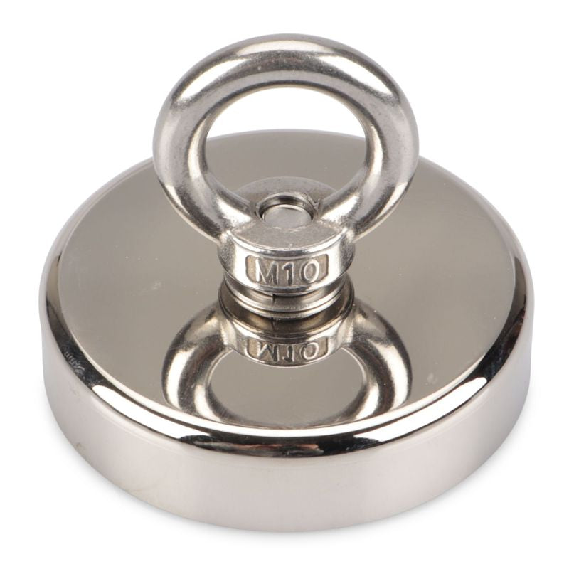 Magnet m. øjering, neodynium - Ø80mm (holder 250kg)