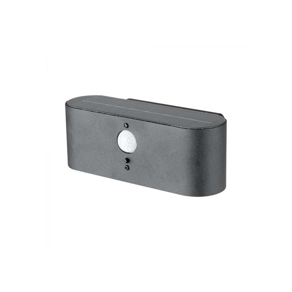 V-Tac Solcelle Væglampe LED - Sensor, Justerbar Spredning, IP54, 2.5W, 100lm