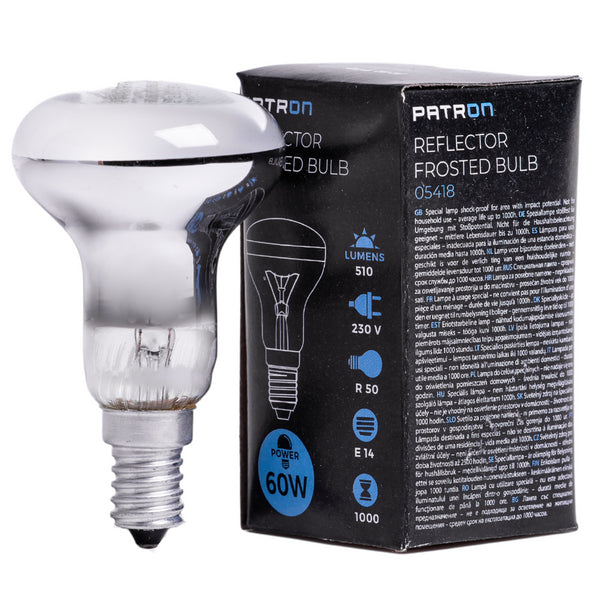 PATRON Glødepære E14 60W Forspejlet Mat