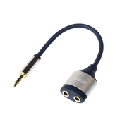 3,5mm JACK audiosplitter - JACK han til 2 x JACK hun